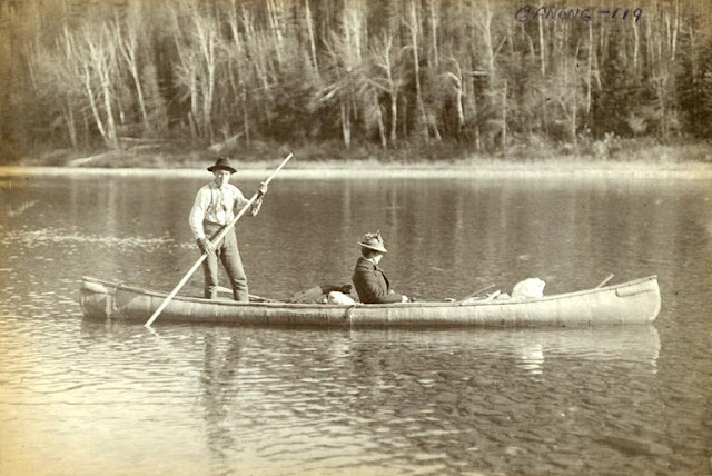 Historic Paddle Photos: Maliseet poling and and paddle pics