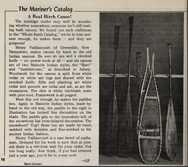 Mariner’s Catalog (1973) – Henri Vaillancourt Paddles
